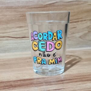 Copo Americano de Vidro Acordar Cedo