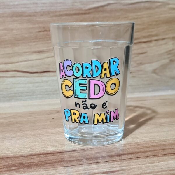 Copo Americano de Vidro Acordar Cedo