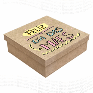Caixa 15x15x5 Personalizada Tampa de Sapato MDF Cru - Dia das Mães modelo 0002