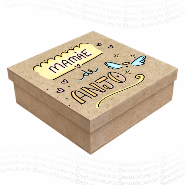 Caixa 15x15x5 Personalizada Tampa de Sapato MDF Cru - Dia das Mães modelo 0008