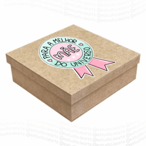 Caixa 15x15x5 Personalizada Tampa de Sapato MDF Cru - Dia das Mães modelo 0028