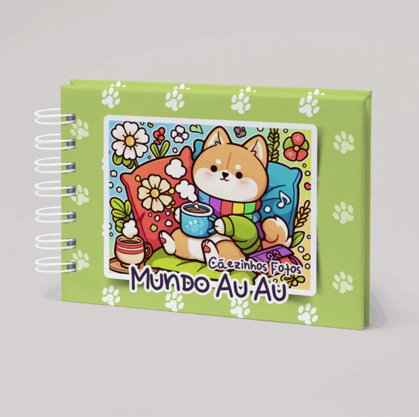 Livro de Colorir Cachorrrinho – Capa Kawaii Verde