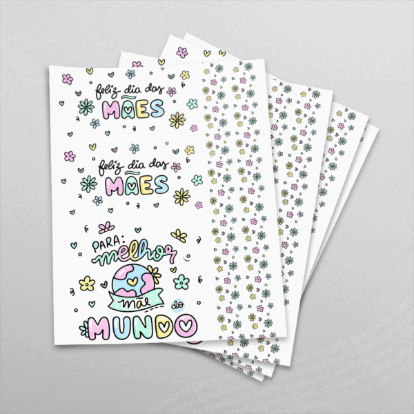 Estampa para Personalização de Caixa MDF de 15x15x10 - Dia das Mães