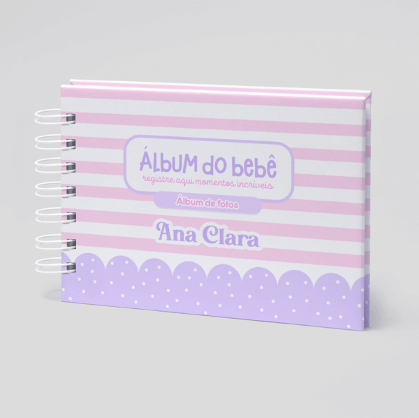 Álbum do Bebê Rosa e Lilás