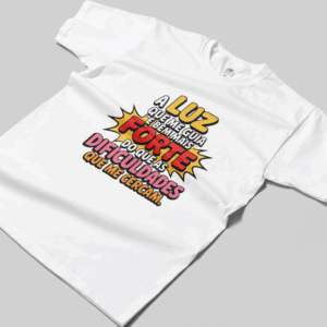 Camisa T-sthirt Luz que me Guia - branca