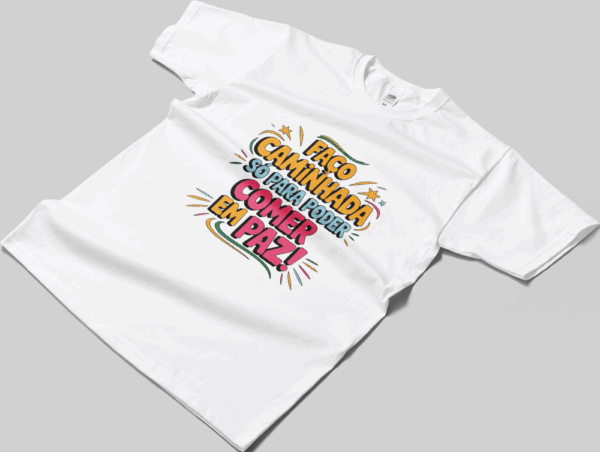 Camisa T-sthirt Comer em Paz - branca