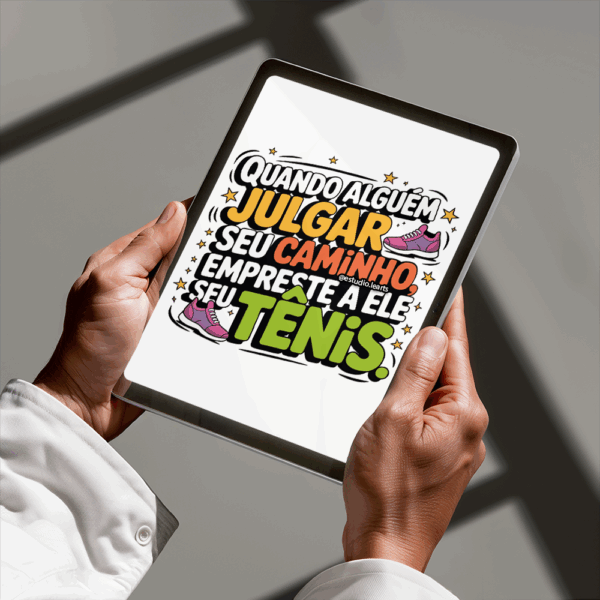 Arte Digital Lettering - Empreste seu Tênis
