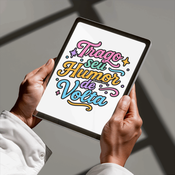 Arte Digital Lettering - Trago seu Humor