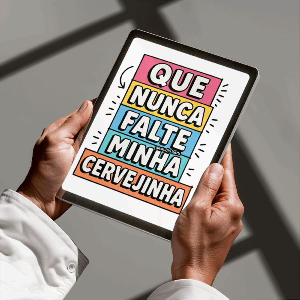 Arte Digital Lettering - Nunca Falte Cervejinha