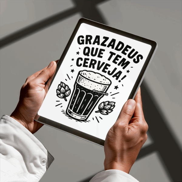 Arte Digital Lettering - Tem Cerveja
