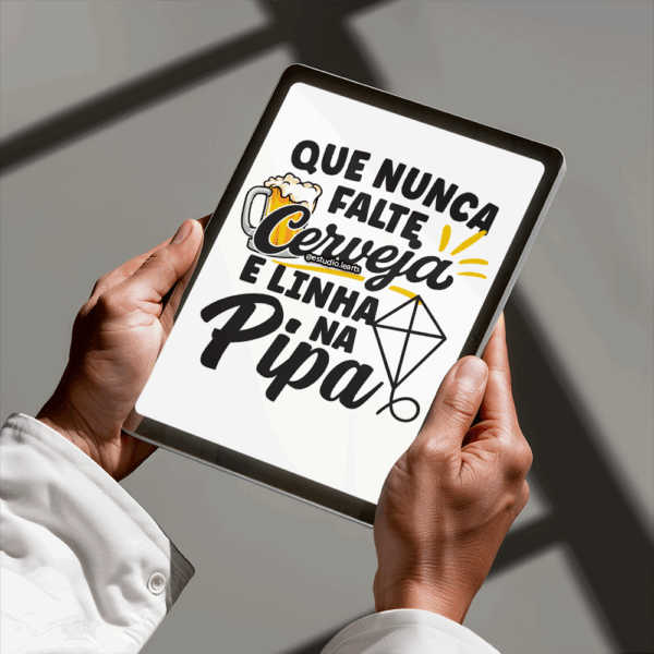 Arte Digital Lettering - Cerveja e Pipa