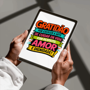 Arte Digital Lettering - Gratidão por Cuidar da Vida