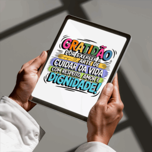 Arte Digital Lettering - Gratidão por Cuidar da Vida