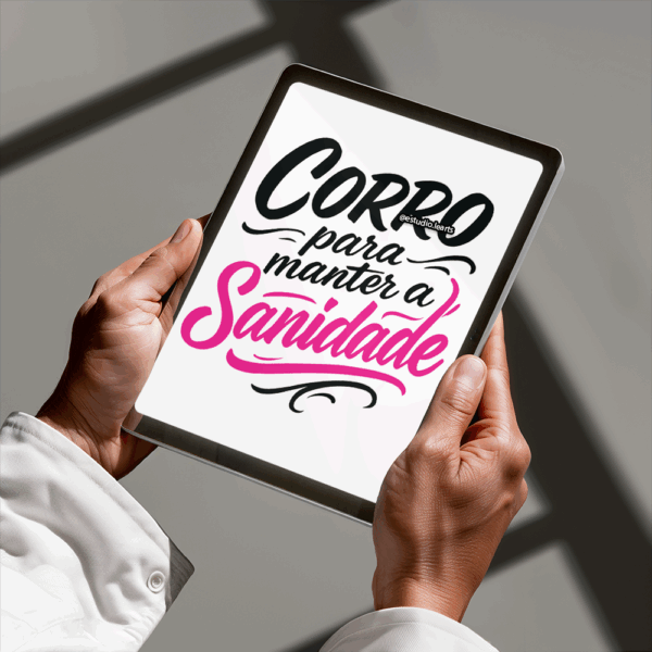 Arte Digital Lettering - Corro para manter a Sanidade