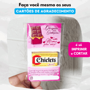 Arquivo Digital – Cartão de Agradecimento Barra de Chocolate