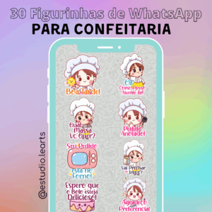30 Figurinhas para WhatsApp Confeitaria