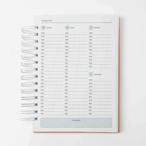 Agenda Branco Papel 2026 – Datado - 3 e 4 dias por página Azul