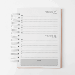 Agenda Branco Papel 2026 – Datado - 2 dias por página Neutra