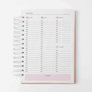 Agenda Branco Papel 2026 – Datado - 3 e 4 dias por página Rosa