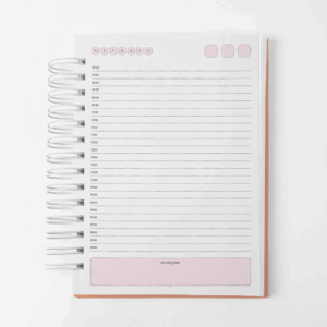 Agenda Branco Papel 2026 – Não Datado - 1 dia por página Rosa