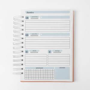 Planner Mascute - Datado - Horizontal - Azul