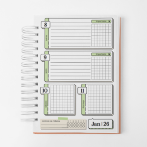 Planner Miolo Meu - Datado - Horizontal - Verde