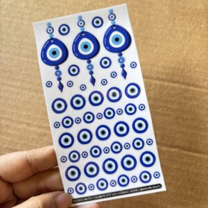 Cartela Adesivo DTF UV - Olho Grego - Personalize Capa de Celular, Copos, Caixas, Presentes e Muito Mais!