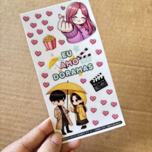 Cartela Adesivo DTF UV - Doramas - Personalize Capa de Celular, Copos, Caixas, Presentes e Muito Mais!