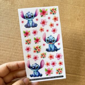 Cartela Adesivo DTF UV - Stitch - Personalize Capa de Celular, Copos, Caixas, Presentes e Muito Mais!