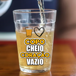 Copo Americano de Vidro Coração Vazio