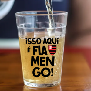 Copo Americano de Vidro Isso Aqui é Flamengo