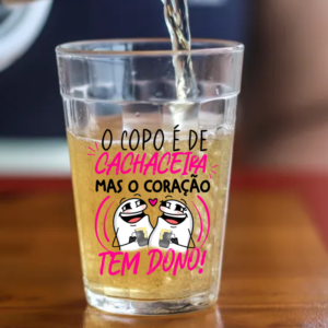Copo Americano de Vidro Coração tem Dono