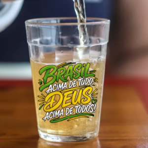 Copo Americano de Vidro Brasil Acima de Tudo