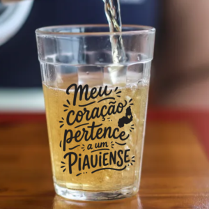Copo Americano de Vidro Coração Piauiense
