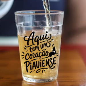 Copo Americano de Vidro Coração Piauiense
