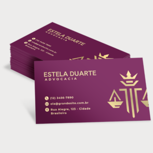 1000 Cartões de Visita Jurídico em Couché Brilho 300g - impressão 4x0 (colorido frente e verso branco)