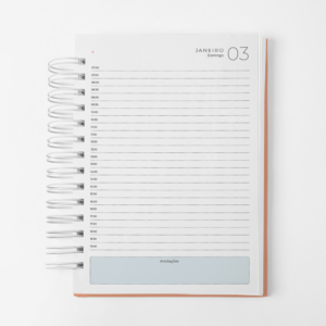 Agenda 2027 Branco Papel - Datada - 1 dia por página - Azul