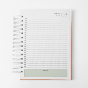 Agenda 2027 Branco Papel - Datada - 1 dia por página - Verde