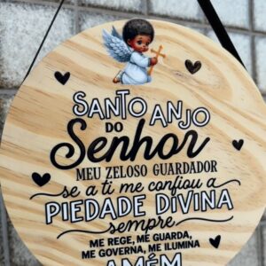 Placa Decorativa Parede MDF Santo Anjo do Senhor